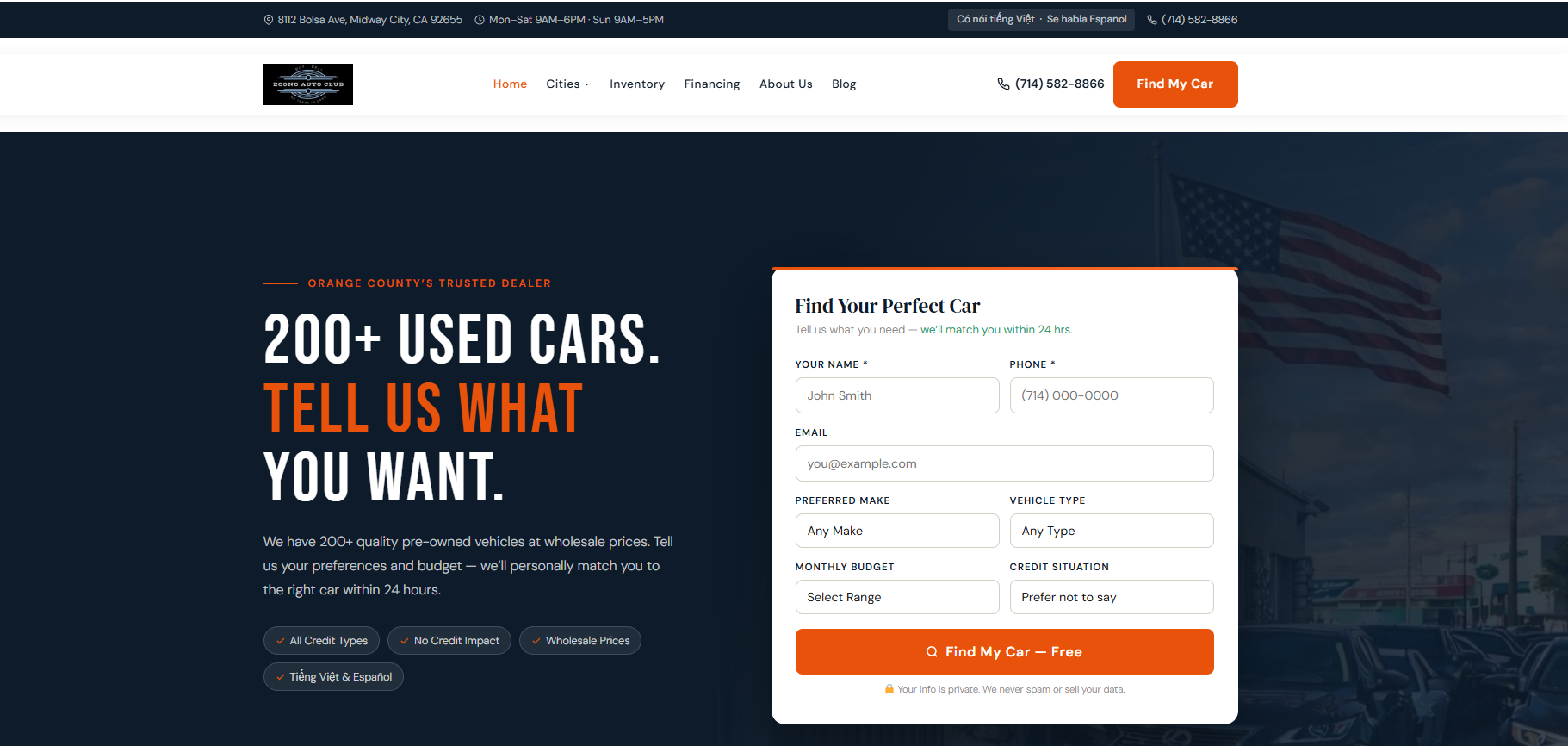 Econo Auto Club website