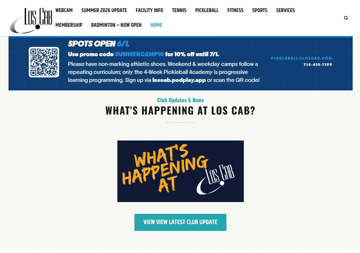 Visible errors on the Los Cab homepage